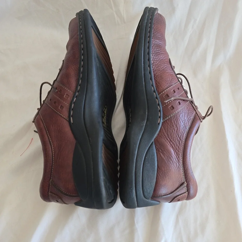Clarks Casual Oxford Shoe 73106 Brown Leather Mens 11 M Bicycle Toe Comfort Work